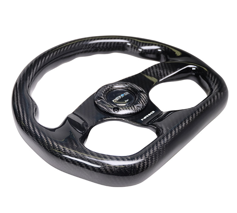 NRG 320mm Steering Wheel Carbon Fiber Flat Bottom | ST-009CF/BK