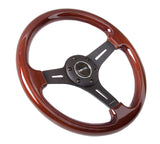 NRG 330mm Steering Wheel Classic Wood Grain 3 Spoke Center In Matte Black | ST-015-1BK