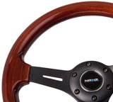 NRG 330mm Steering Wheel Classic Wood Grain 3 Spoke Center In Matte Black | ST-015-1BK