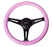 NRG 350mm Steering Wheel Classic Wood Grain 3 Spoke Center In Black Pink Universal