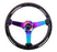NRG 350mm Steering Wheel 3" Black Sparkled Wood Grain 3 Solid Spoke Center In Neochrome Universal