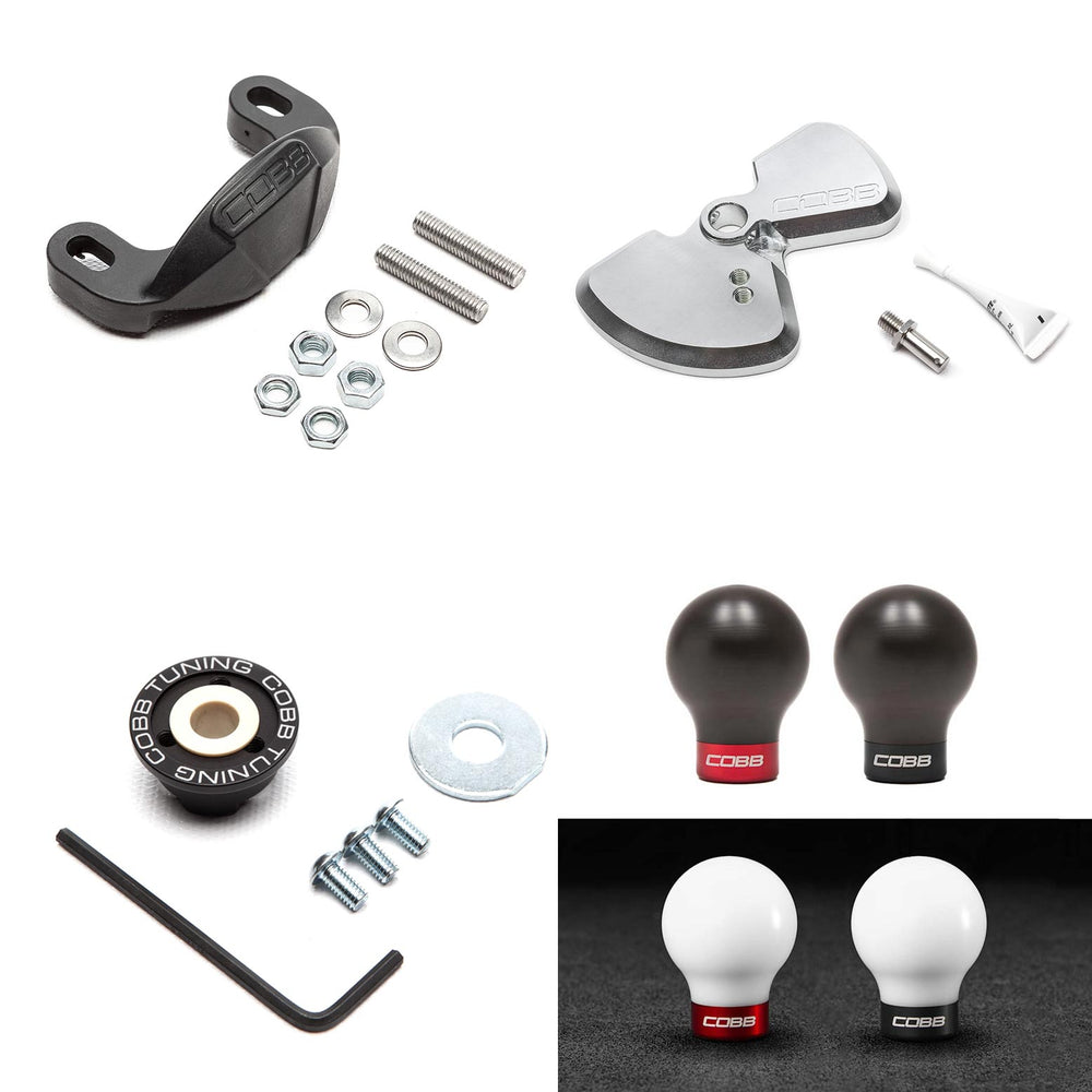 COBB Stage 1+ Drivetrain Package 6-Speed White Knob w/ Stealth Black Subaru 2015-2024 WRX | SUB0DT011P-W-BK