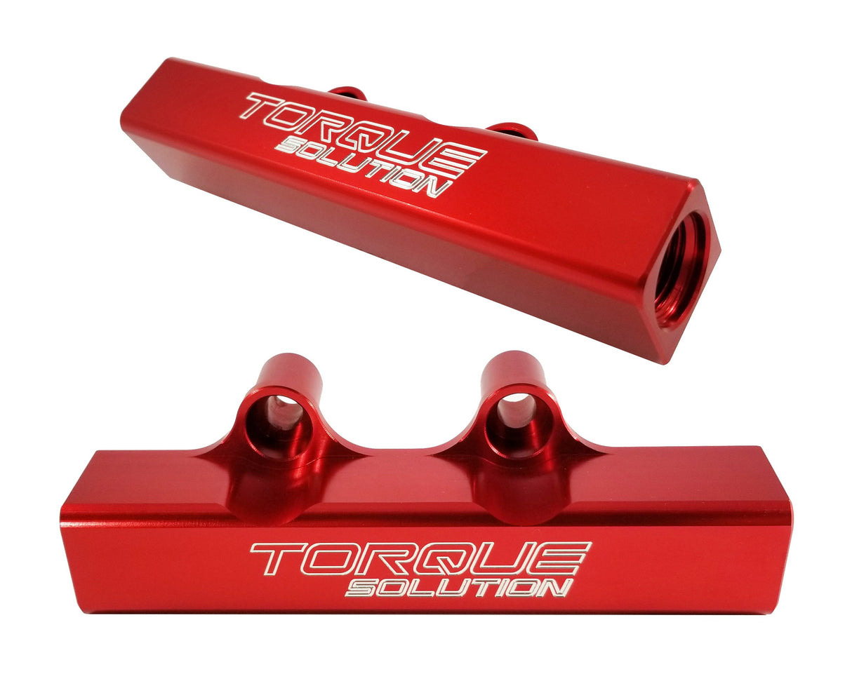 Torque Solution Top Feed Fuel Rails Red Subaru 2002-2014 WRX / 2007-2019 STI