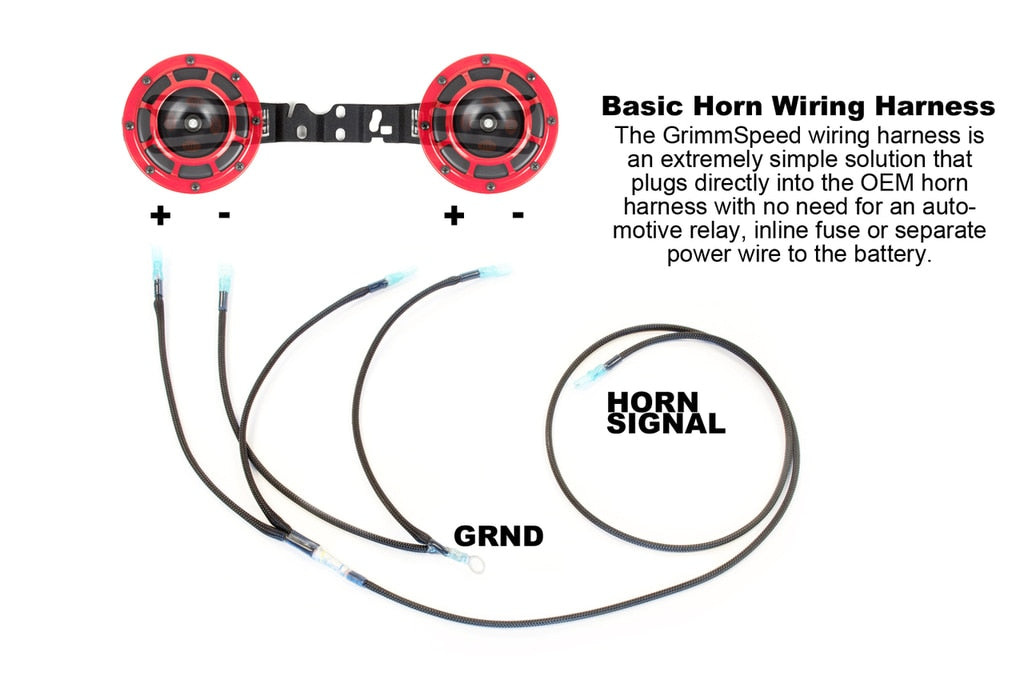 GrimmSpeed Hella Horn Wiring Harness Subaru 2002-2014 WRX / 2004-2014 STI