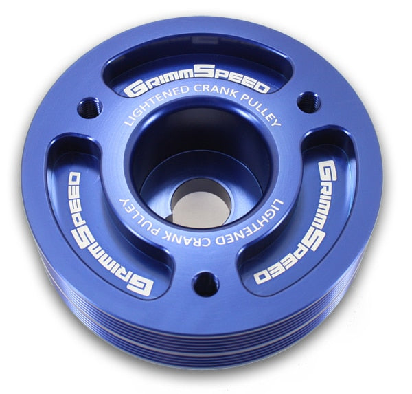 GrimmSpeed Lightweight Crank Pulley Blue Subaru 2002-2014 WRX / 2004-2019 STI