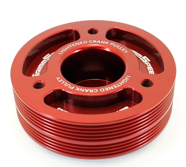 GrimmSpeed Lightweight Crank Pulley Red Subaru 2002-2014 WRX / 2004-2019 STI