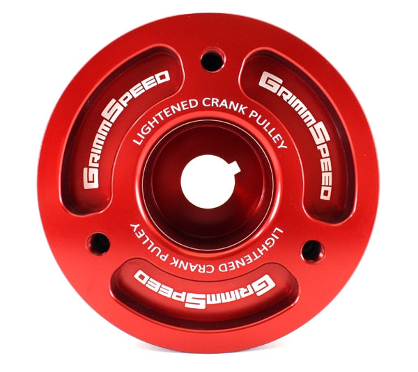 GrimmSpeed Lightweight Crank Pulley Red Subaru 2002-2014 WRX / 2004-2019 STI