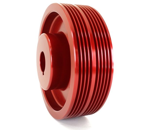 GrimmSpeed Lightweight Crank Pulley Red Subaru 2002-2014 WRX / 2004-2019 STI