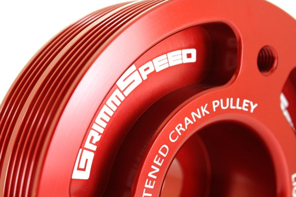 GrimmSpeed Lightweight Crank Pulley Red Subaru 2002-2014 WRX / 2004-2019 STI