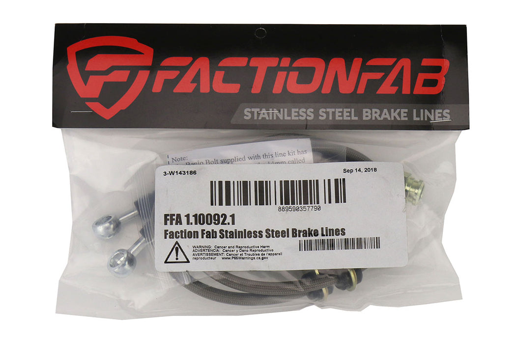 FactionFab Stainless Steel Rear Brake Lines Subaru 2008-2017 STI / 2013-2020 BRZ