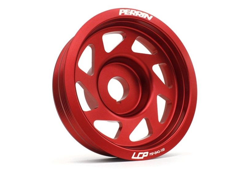 Perrin Performance Lightweight Crank Pulley Red Subaru 2002-2014 WRX / 2004-2020 STI