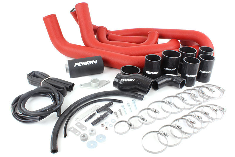 Perrin Performance FMIC Piping Kit Red w/ Black Couplers Subaru 2002-2007 WRX / 2004-2007 STI