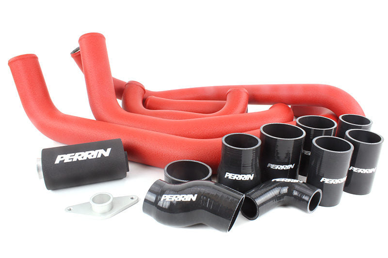 Perrin Performance FMIC Piping Kit Red w/ Black Couplers Subaru 2008-2014 STI