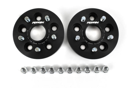 Perrin Wheel Spacers 25mm 5x100 Bolt Pattern 56mm Hub Centric Set of 2 Black (PSP-WHL-026BK) | Subaru WRX 2002-2014 / STI 2004 / BRZ 2013-2025 / Scion FR-S 2013-2016 / Toyota GT86 2017-2021