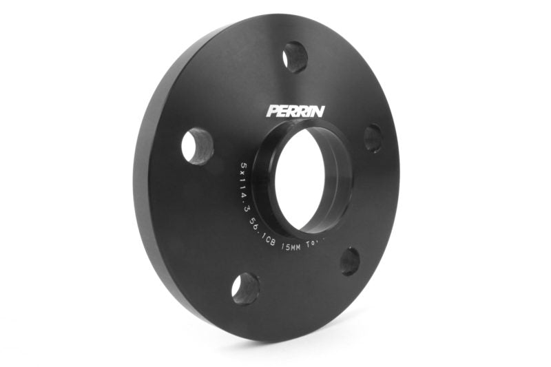 Perrin Wheel Spacers 15mm Hub-Centric 5x114.3 Bolt Pattern Black Pair Subaru 2015-2020 WRX / 2005-2020 STI