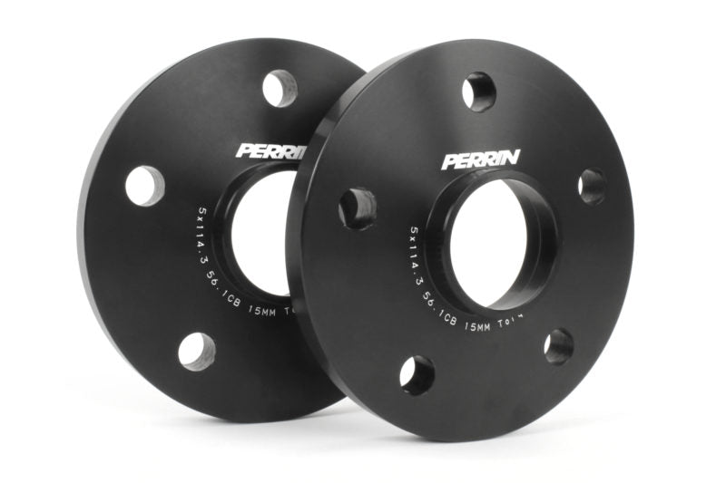 Perrin Performance Wheel Spacers 15mm Hub-Centric 5x114.3 Bolt Pattern Black Pair Subaru 2015-2020 WRX / 2005-2020 STI