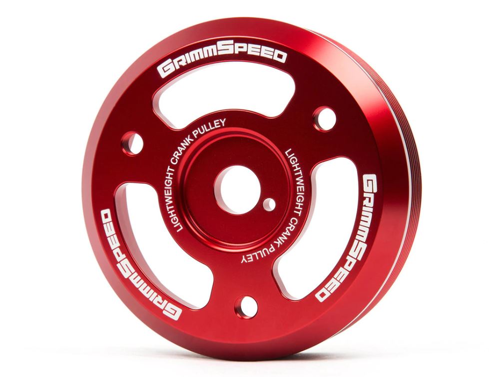 GrimmSpeed Lightweight Crank Pulley Red Subaru 2015-2018 WRX / 2013-2019 BRZ