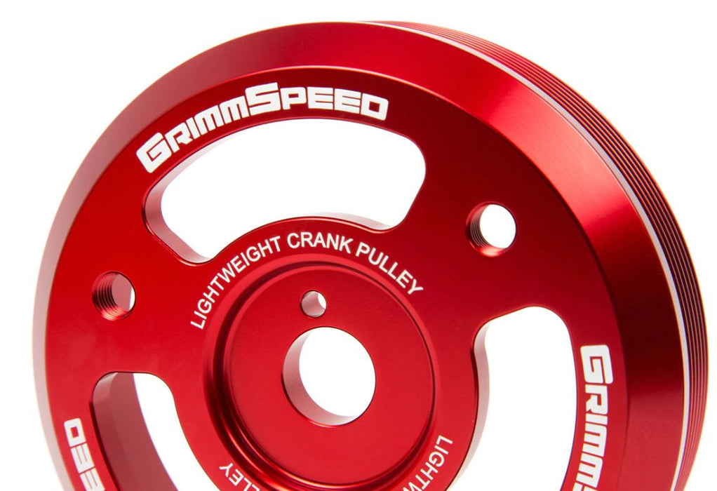 GrimmSpeed Lightweight Crank Pulley Red Subaru 2015-2018 WRX / 2013-2019 BRZ