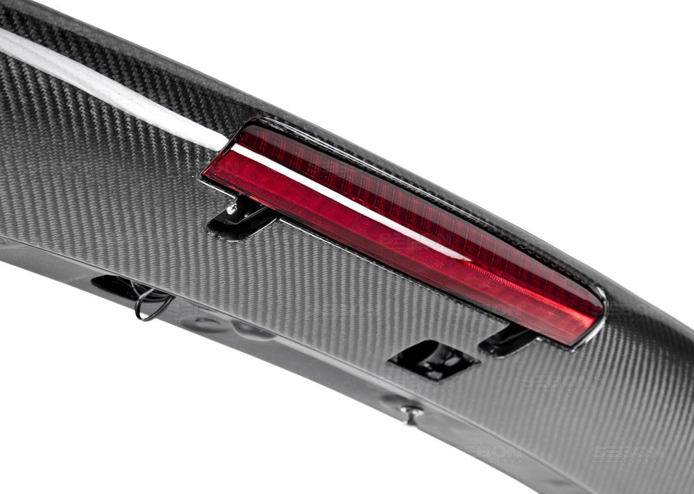 Seibon Carbon Fiber OEM STI Style Rear Spoiler w/ LED Light Included (HATCH) Subaru 2008-2014 WRX / 2008-2014 STI