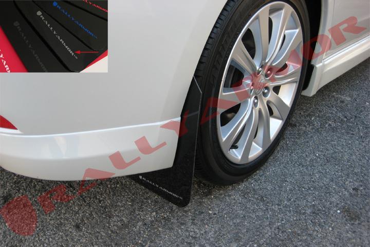 Rally Armor UR Mud Flaps Black Urethane Silver Logo Subaru 2008-2010 WRX | MF6-UR-BLK/SIL